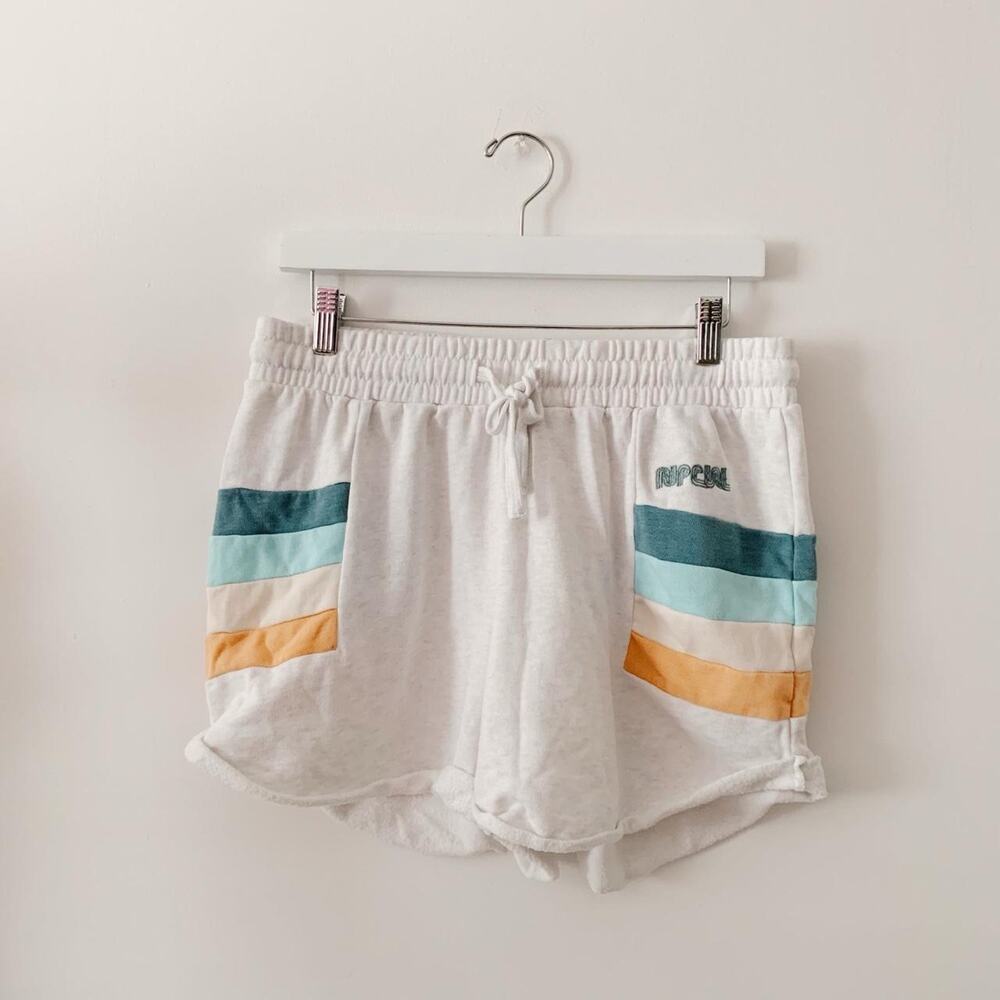 Rip Curl White Striped Surf Shorts Size M